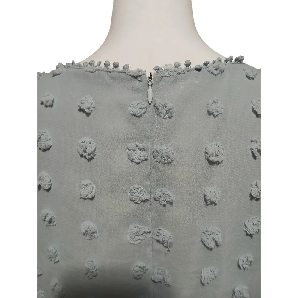 Simplee Light Blue Swiss Dot Crochet Lace Mini Dress Long Sleeve Size L - Picture 4 of 9